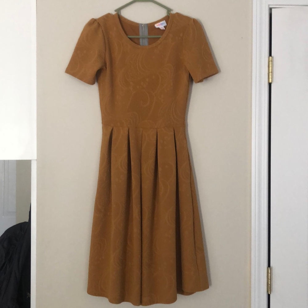 LuLaRoe mustard yellow dress XS